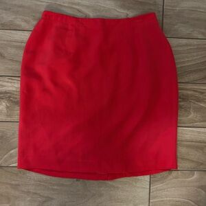 100% red silk mini skirt